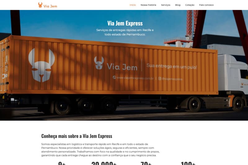 Via Jem Transportadora Containers de logística cor laranja
